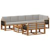 vidaXL Conjunto de Sof&aacute;s para Exterior 9 pcs Natural e Cinzento-Claro