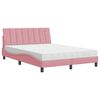 vidaXL Cama com colch&atilde;o Hanko 120x200 cm veludo rosa