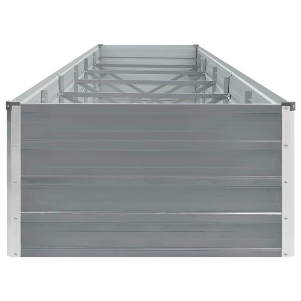 vidaXL Canteiro elevado de jardim a&ccedil;o galvanizado 480x80x45cm cinzento