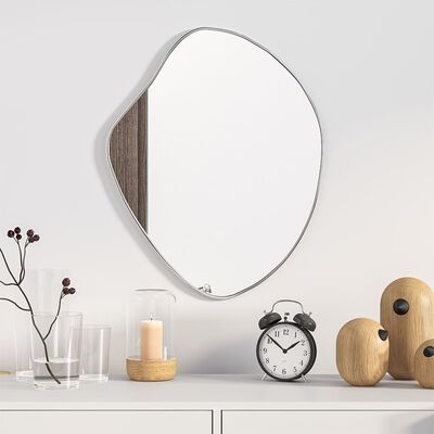 vidaXL Espelho de parede 50x40 cm prateado