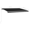 vidaXL Toldo autom&aacute;tico com LED e sensor de vento 450x300 cm antracite