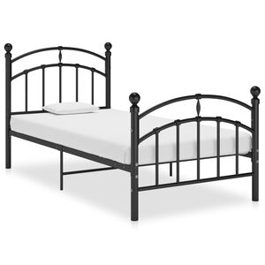 vidaXL Estrutura de cama 100x200 cm metal preto
