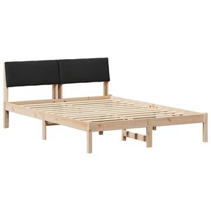 vidaXL Estrutura da cama com cabeceira Castanho e preto 160 x 200 cm
