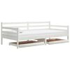 vidaXL Sof&aacute;-cama com gavetas 90x200 cm pinho maci&ccedil;o branco