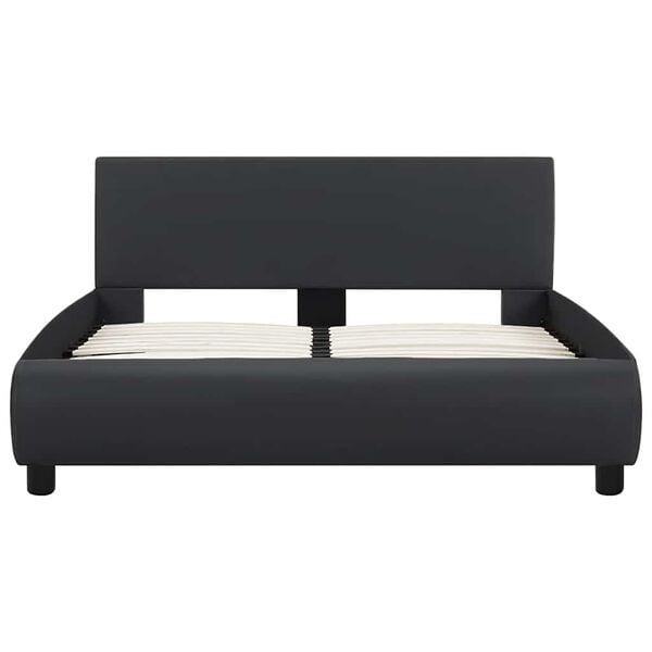 vidaXL Estrutura de cama c/ LED 120x200 cm couro artificial preto