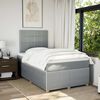 vidaXL Cama boxspring com colch&atilde;o 120x190 cm tecido cinzento-claro