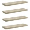 vidaXL Prateleiras parede suspensas 4 pcs 80x23,5x3,8cm MDF carvalho