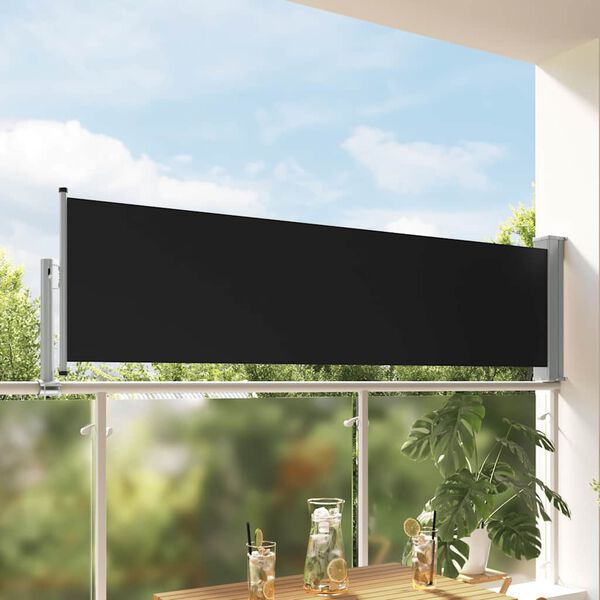 vidaXL Toldo lateral retr&aacute;til para p&aacute;tio 80x300 cm preto