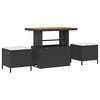 vidaXL Conjunto de Sofá de Jardim 12 pcs Preto vime PE