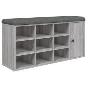 vidaXL Banco sapateira 102x32x50 cm derivados madeira cinzento sonoma