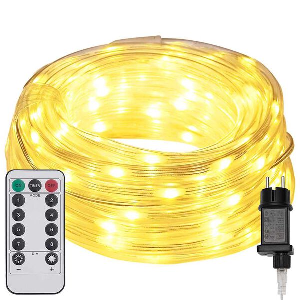 vidaXL Luz de Corda com 480 LEDs Branco quente 20 m PVC