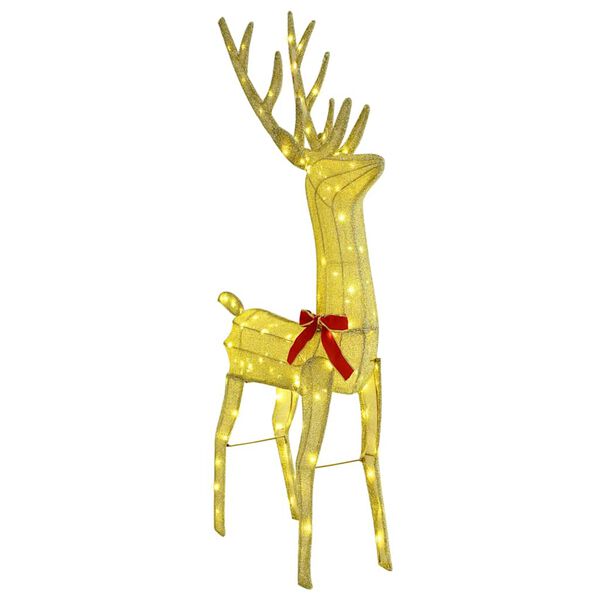 vidaXL Trenó Puxado por Rena Branco quente 70 x 26 x 128,5 cm tecido