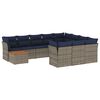 vidaXL 11 pcs conjunto sof&aacute;s de jardim c/ almofad&otilde;es vime PE cinzento