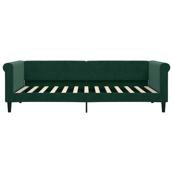 vidaXL Sof&aacute;-cama 90x200 cm veludo verde-escuro