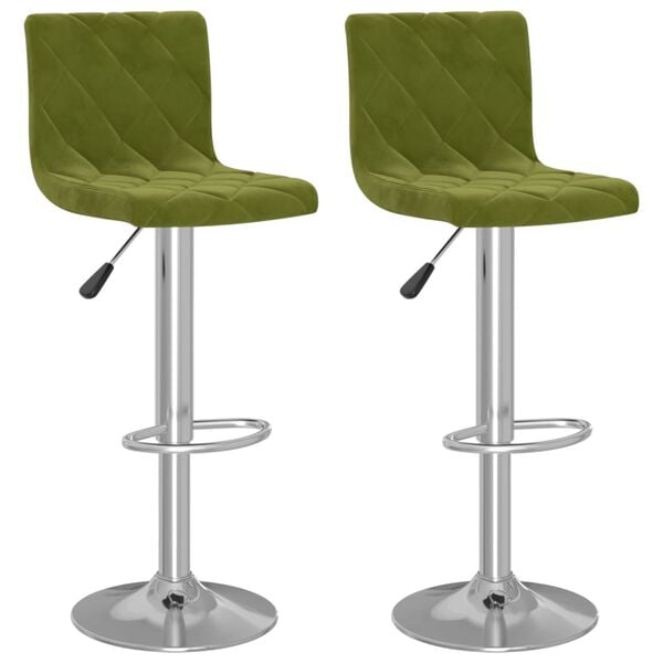 vidaXL Bancos de bar 2 pcs veludo verde-claro