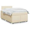 vidaXL Cama boxspring com colch&atilde;o 120x190 cm tecido cor creme