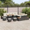 vidaXL Conjunto de Sof&aacute; de Jardim 14 pcs Preto Rattan Sint&eacute;tico