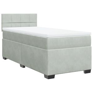 vidaXL Cama com molas/colch&atilde;o 80x200 cm veludo cinza-claro
