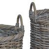 vidaXL Cesta de Plantas com armazenamento 3 pcs Cinzeto Rattan Kubu