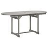 vidaXL Mesa de jantar p/ jardim (120-170)x80x75 cm ac&aacute;cia maci&ccedil;a