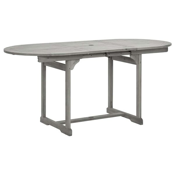 vidaXL Mesa de jantar p/ jardim (120-170)x80x75 cm ac&aacute;cia maci&ccedil;a