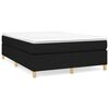 vidaXL Estrutura de cama com molas 140x190 cm tecido preto