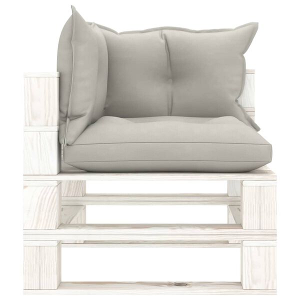 vidaXL 5 pcs conjunto lounge jardim paletes c/ almofad&otilde;es cinza-acast.