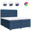 vidaXL Cama com molas/colch&atilde;o 200x200 cm tecido azul