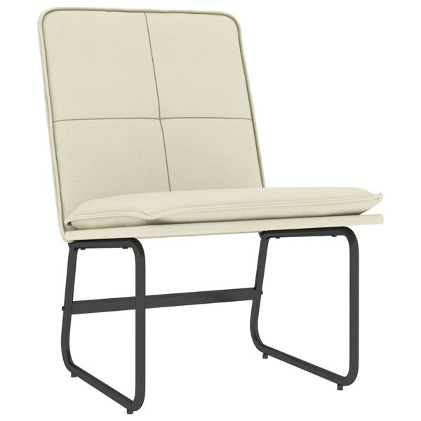 vidaXL Cadeira lounge 54x75x76 cm couro artificial cor creme
