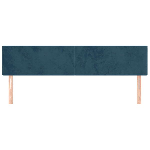 vidaXL Cabeceiras azul-escuro 160x5x78/88 cm veludo