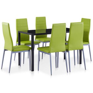 vidaXL Conjunto de jantar 7 pcs verde