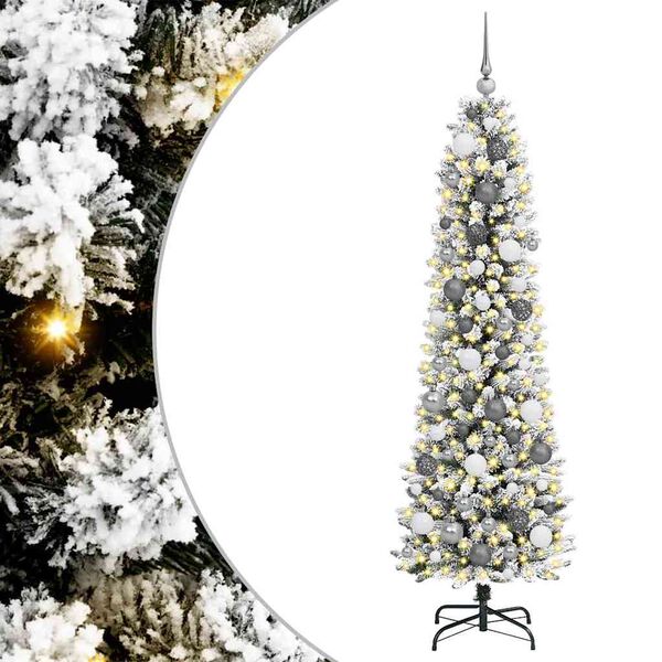 vidaXL &Aacute;rvore de Natal Artificial Branco 180 cm PVC, Metal e Pl&aacute;stico