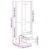 vidaXL Roupeiro com gavetas 50x50x200 cm derivados de madeira branco