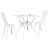 vidaXL Conjunto de Mesa de Jardim 3 pcs Branco Alum&iacute;nio Fundido