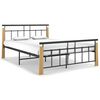 vidaXL Estrutura de cama 140x200 cm metal/madeira de carvalho maci&ccedil;a