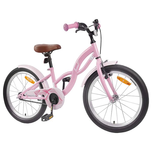vidaXL Bicicleta Infantil 18 Polegadas para 5-7 anos Rosa Claro