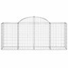 vidaXL Cestos gabi&atilde;o arqueados 4 pcs 200x50x80/100cm ferro galvanizado