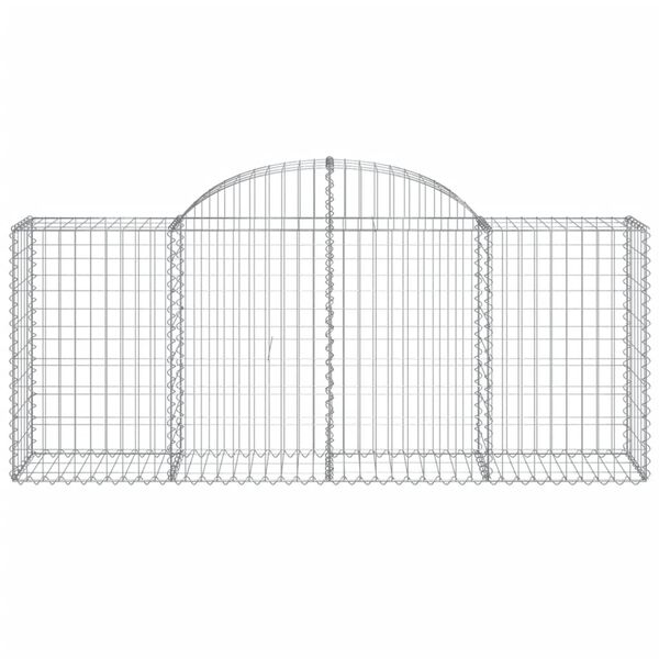 vidaXL Cestos gabi&atilde;o arqueados 4 pcs 200x50x80/100cm ferro galvanizado