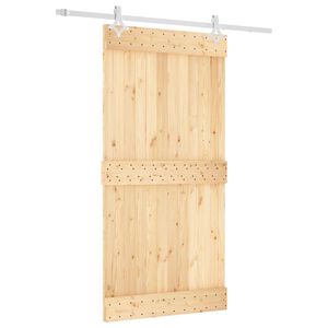 vidaXL Porta Deslizante 100 x 210 cm Natural e Branco