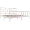 vidaXL Estrutura de cama super king 180x200 cm pinho maci&ccedil;o branco