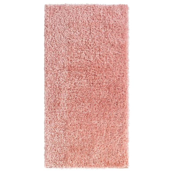 vidaXL Tapete shaggy de pelo alto com 50 mm 100x200 cm rosa