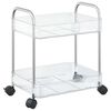 vidaXL Carrinho arruma&ccedil;&atilde;o 2 camadas transparente 37x28x43,5cm acr&iacute;lico