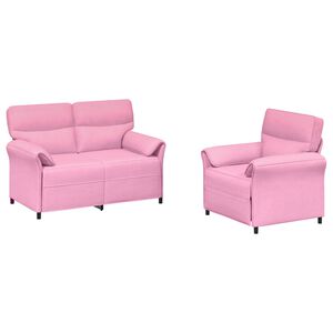 vidaXL Conjunto de Sof&aacute;s 2 unid. Rosa Tecido