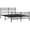 vidaXL Estrutura de cama com cabeceira e p&eacute;s 140x190 cm metal preto