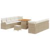 vidaXL Conjunto de Sof&aacute; de Jardim 11 unid. Bege vime PE