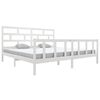 vidaXL Estrutura de cama 200x200 cm madeira de pinho maci&ccedil;a branco