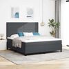 vidaXL Cama Box Spring LED Cinza Escuro e Branco 180 x 200 cm