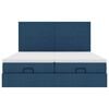 vidaXL Estrutura de cama otomana com colch&otilde;es 160x200cm tecido azul