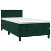 vidaXL Cama box spring c/ colch&atilde;o/LED 80x200 cm veludo verde-escuro