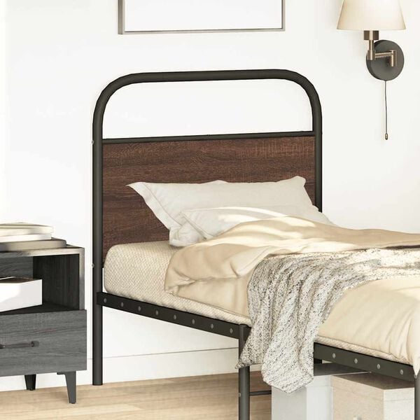 vidaXL Cabeceira de substitui&ccedil;&atilde;o 80 cm derivados madeira/a&ccedil;o carvalho castanho